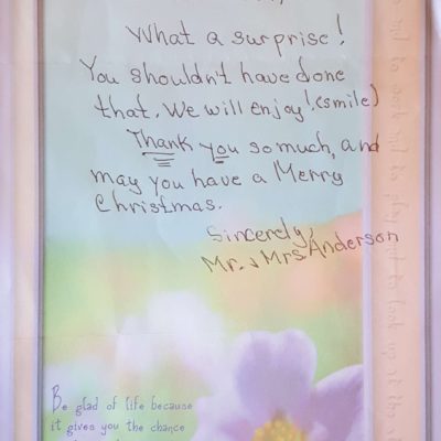 Window Replacements Unlimited Testimonial Picture Thank you letter
