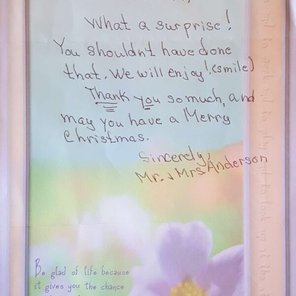 Window Replacements Unlimited Testimonial Picture Thank you letter