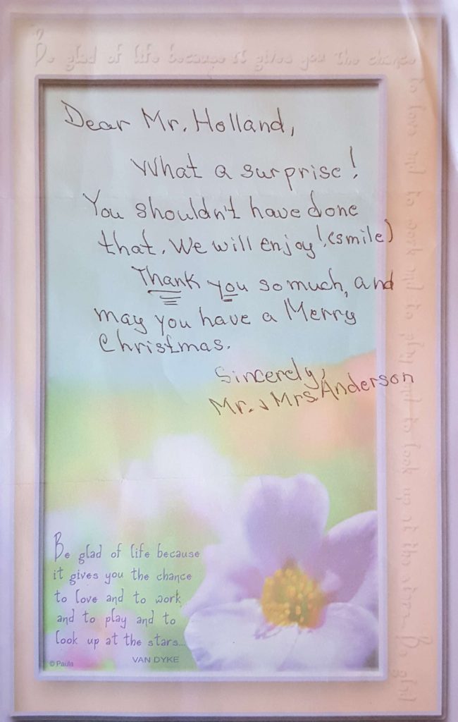Window Replacements Unlimited Testimonial Picture Thank you letter