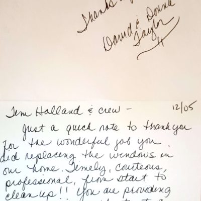 Window Replacements Unlimited Testimonial