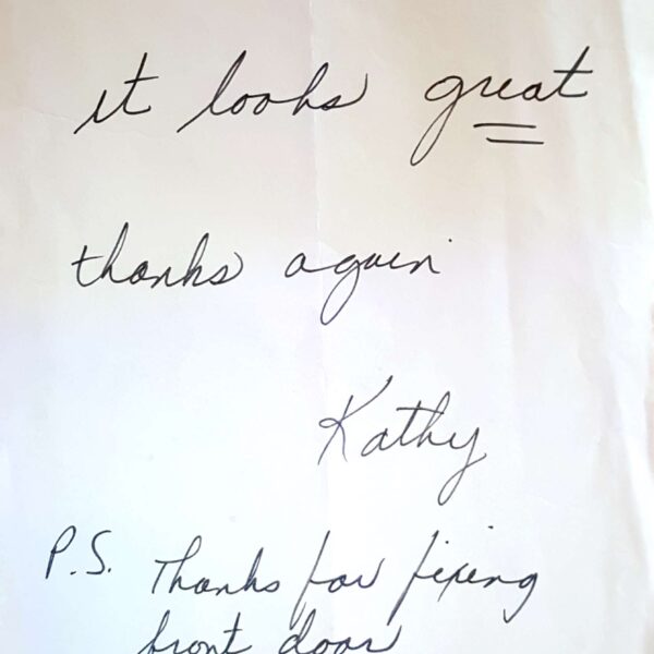 Window Replacements Unlimited Testimonial Picture Thank you letter