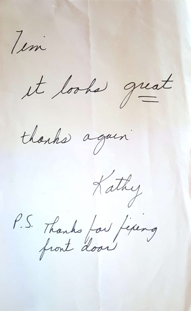 Window Replacements Unlimited Testimonial Picture Thank you letter