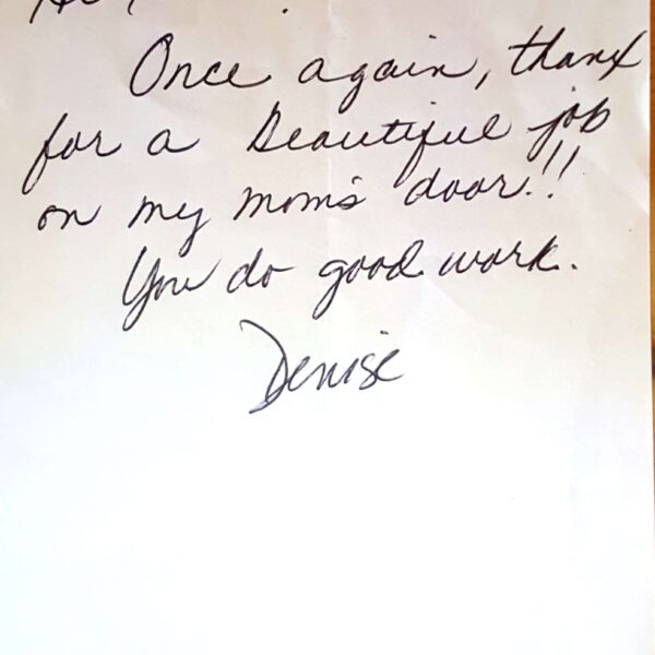 Window Replacements Unlimited Testimonial Picture Thank you letter