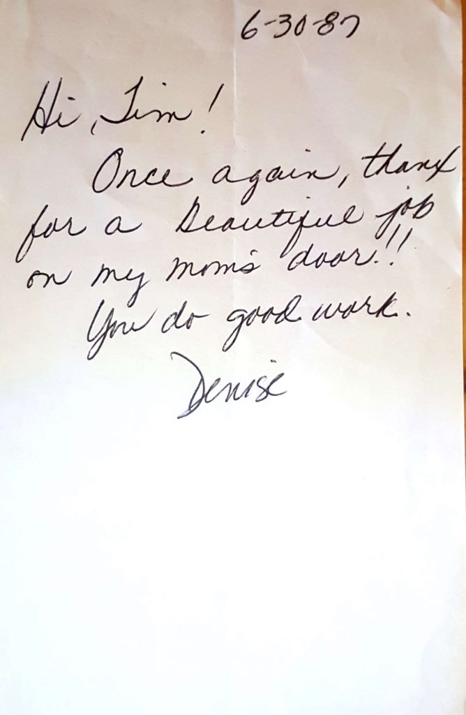 Window Replacements Unlimited Testimonial Picture Thank you letter