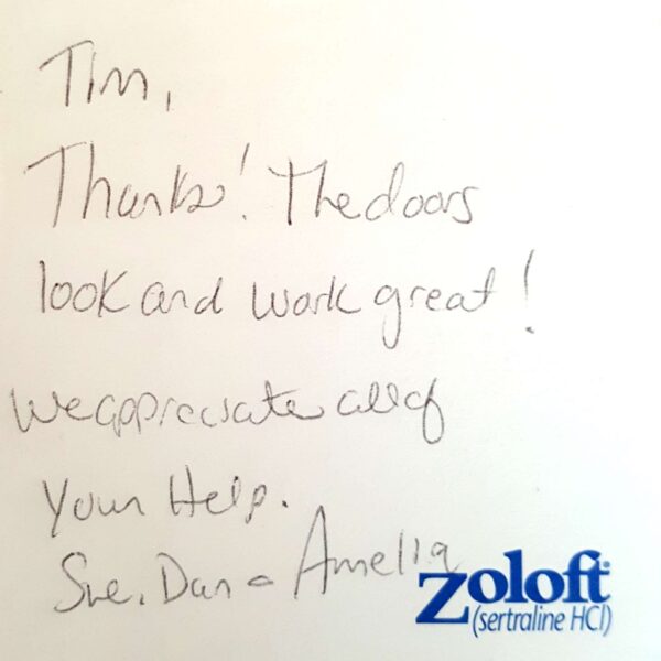 Window Replacements Unlimited Testimonial Picture Thank you letter